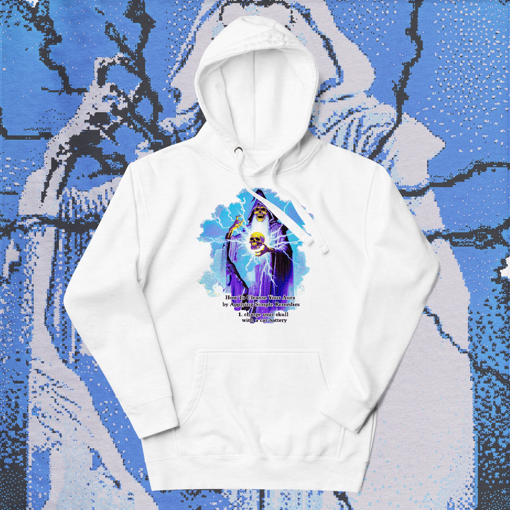 A hoodie with a design.