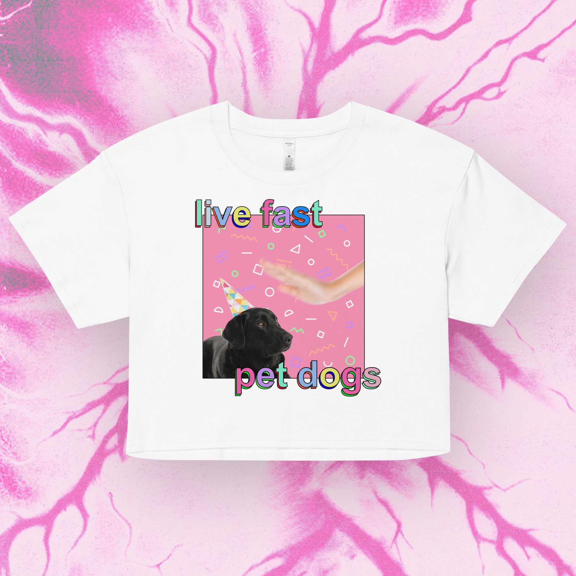 live fast pet dogs - crop top