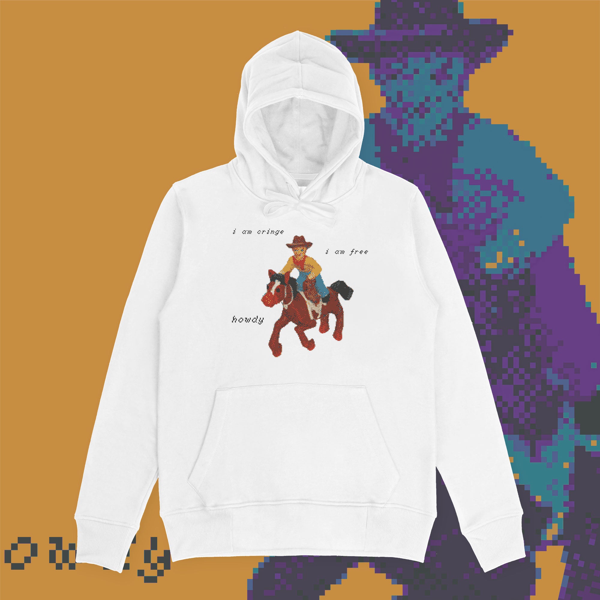 A hoodie with a design.
