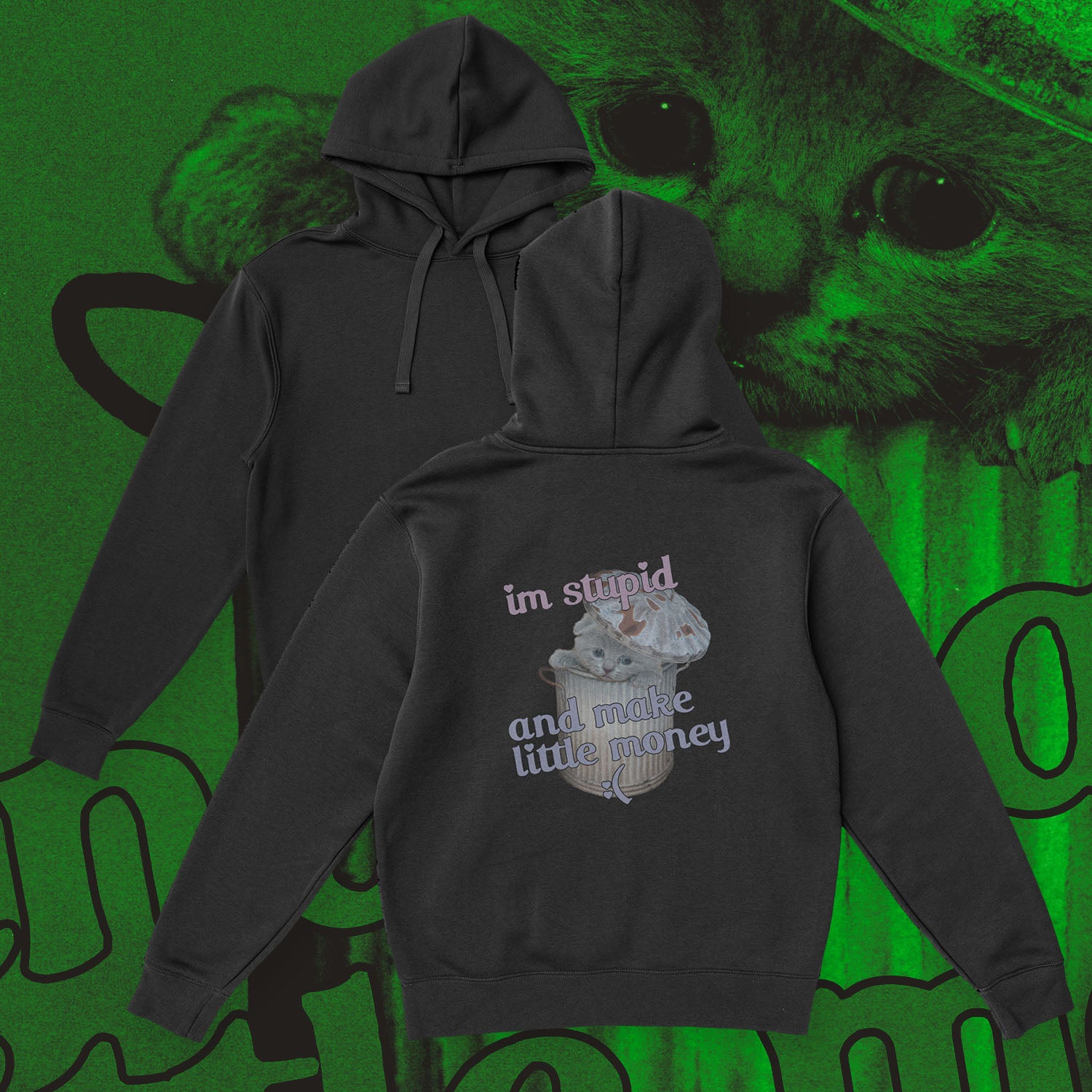 A hoodie with a design.