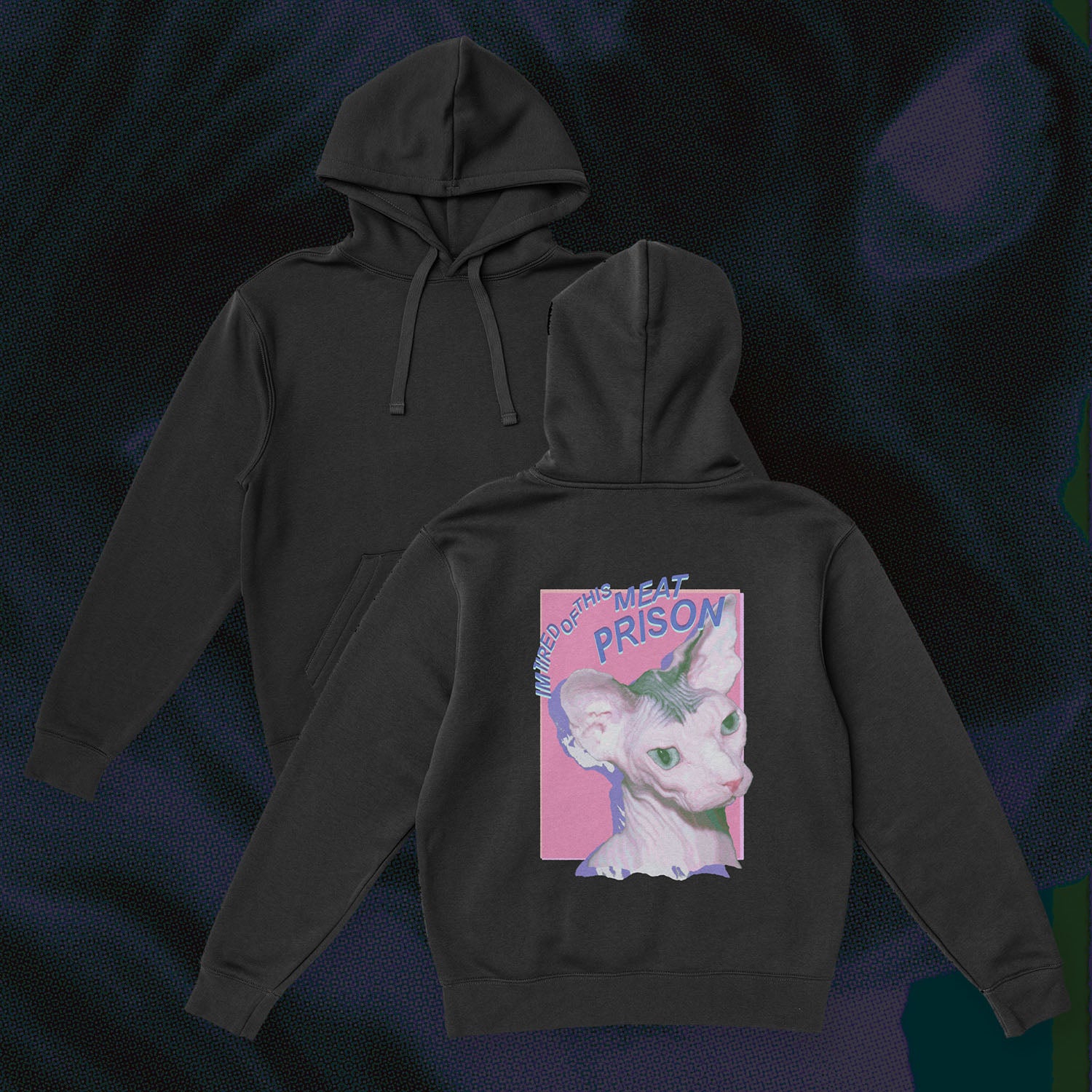 A hoodie with a design.
