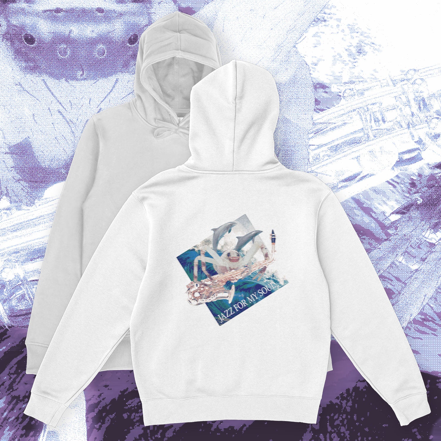 A hoodie with a design.