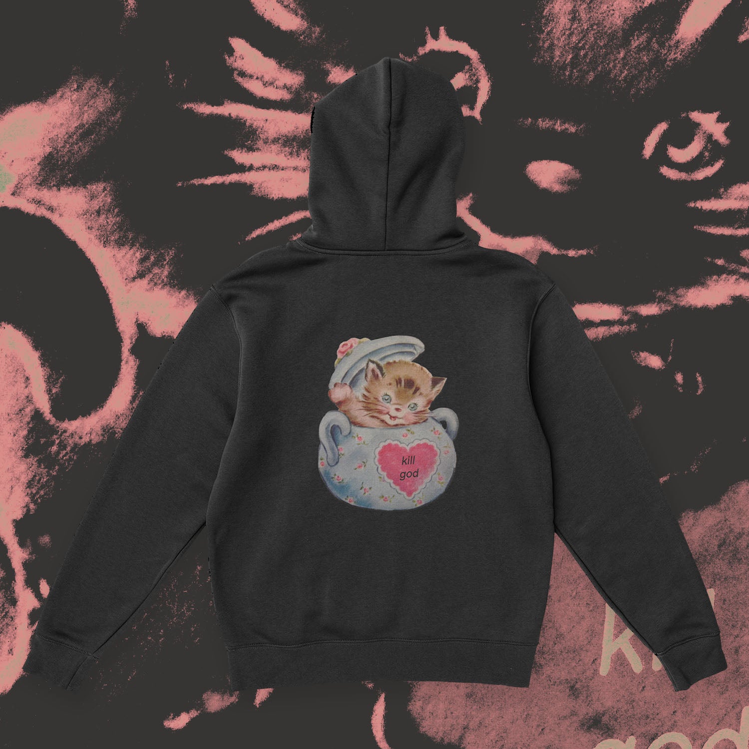A hoodie with a design.