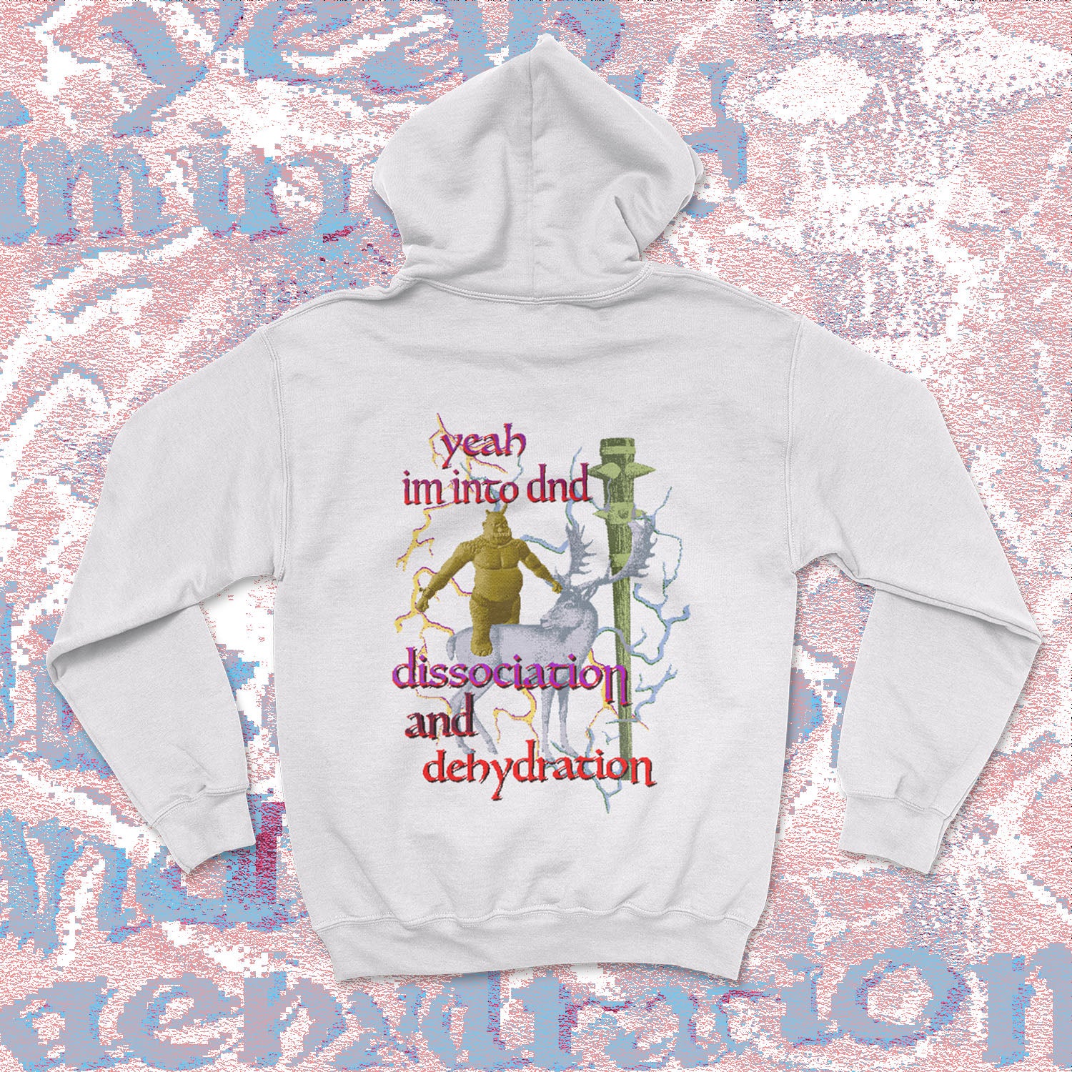 A hoodie with a design.