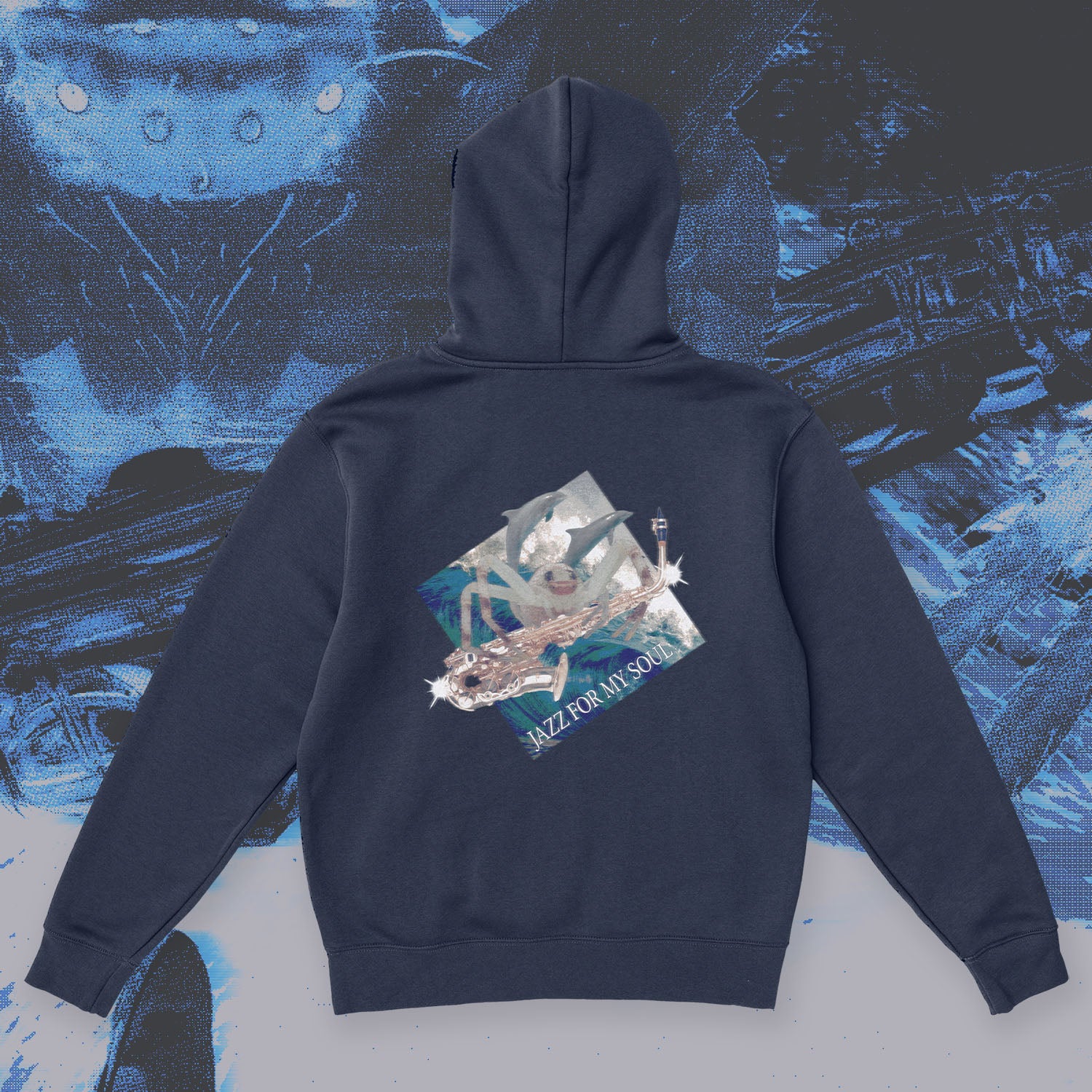 A hoodie with a design.