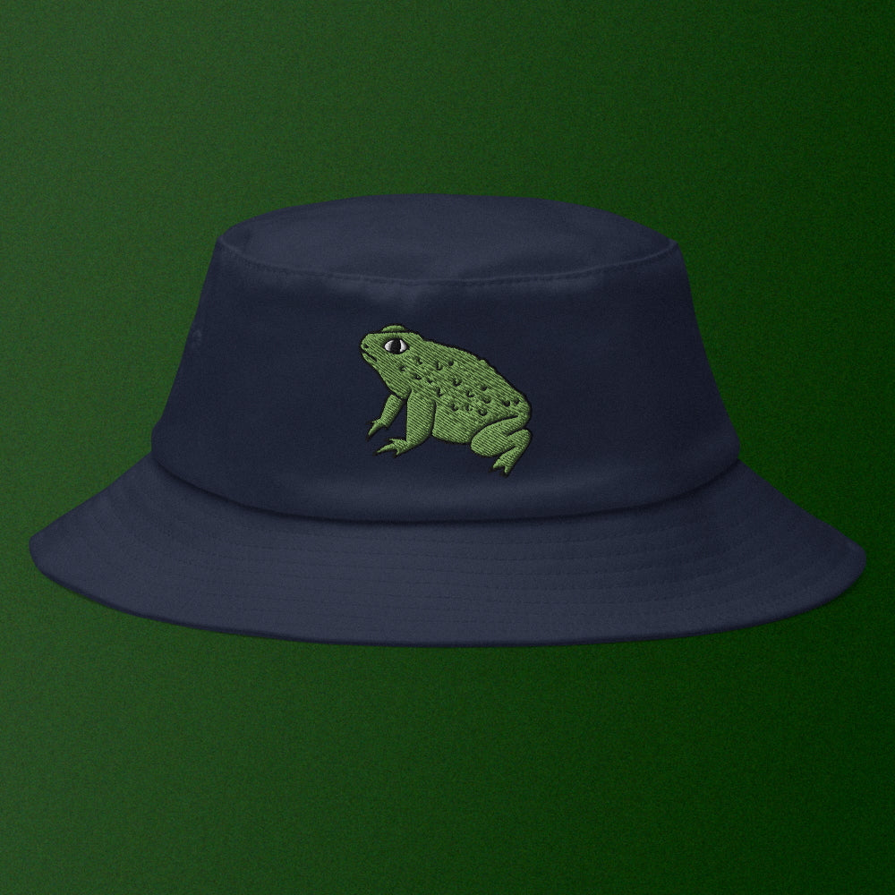 A bucket hat with a design.