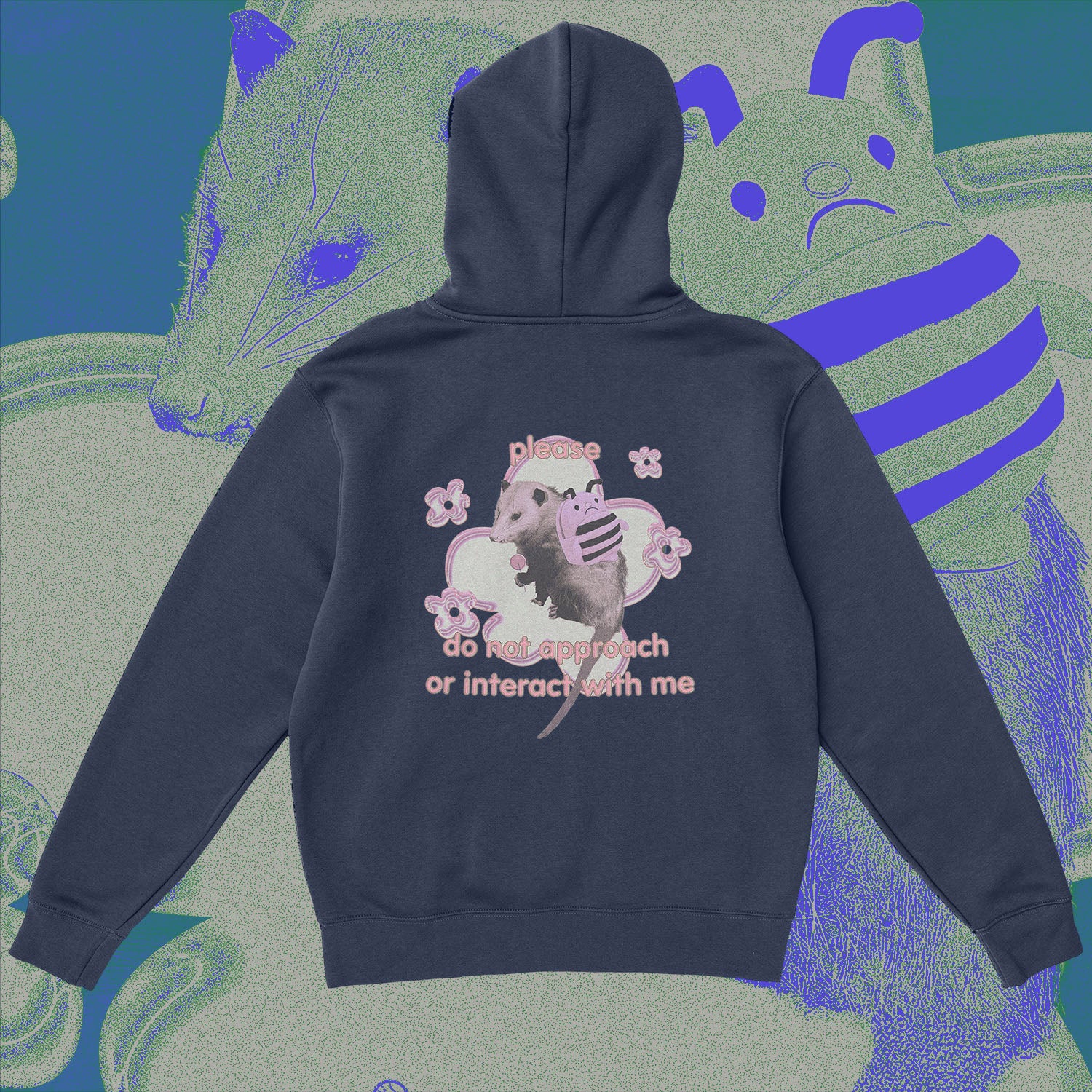 A hoodie with a design.
