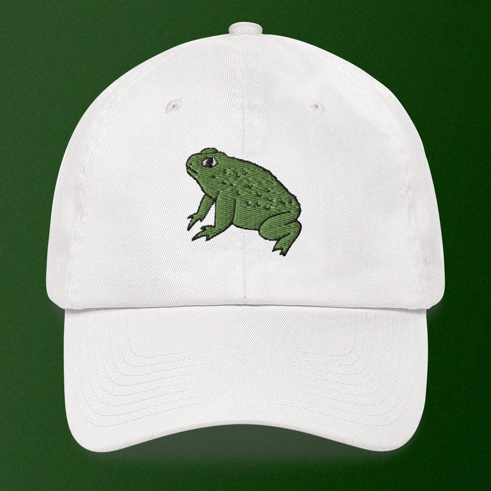 A hat with a design.