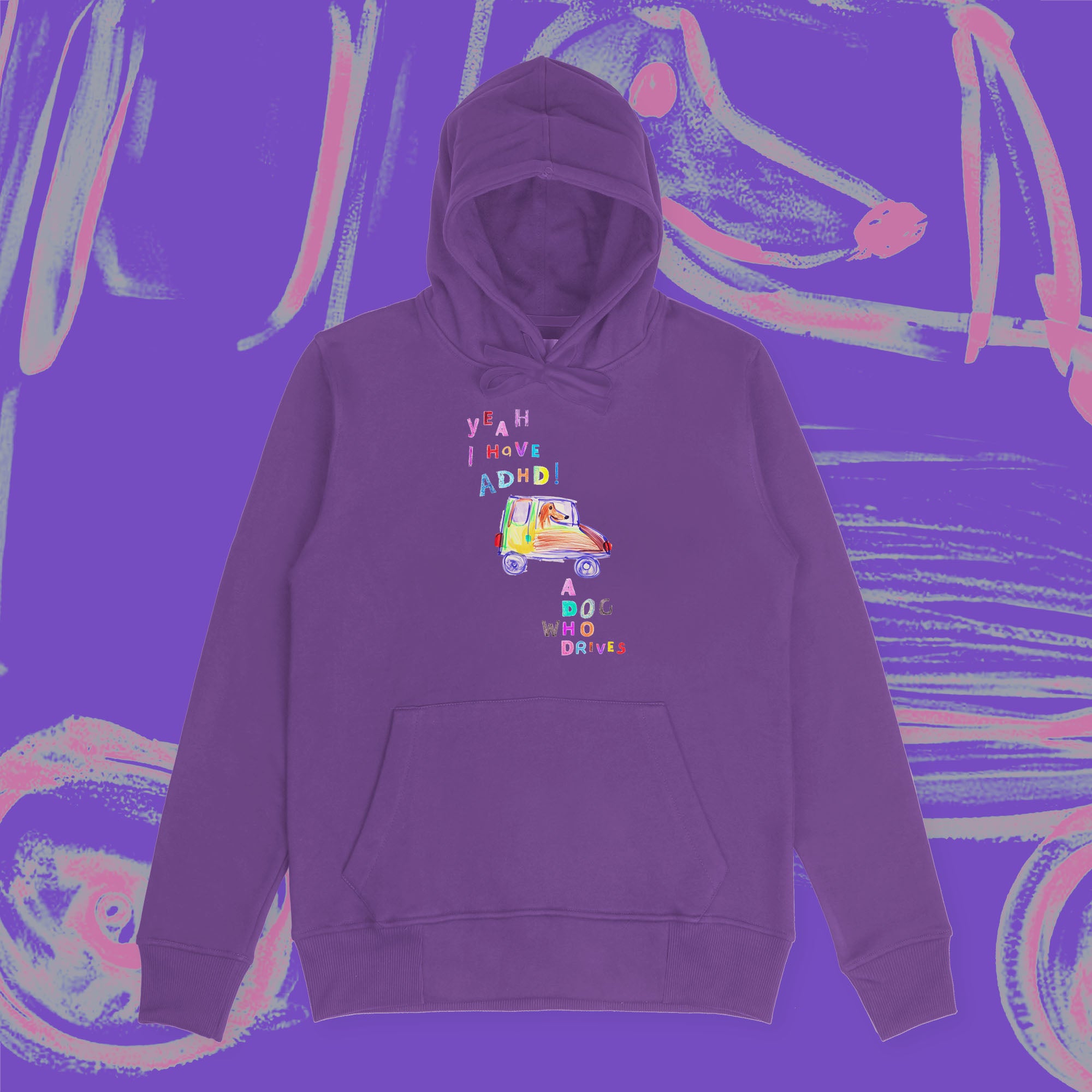 A hoodie with a design.
