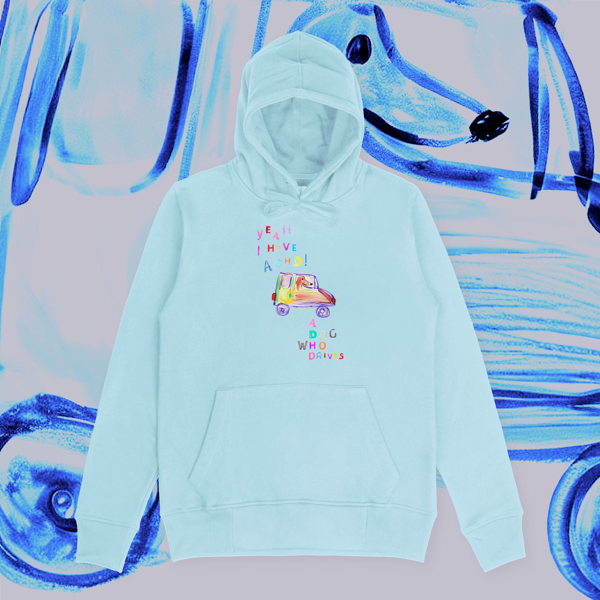 A hoodie with a design.