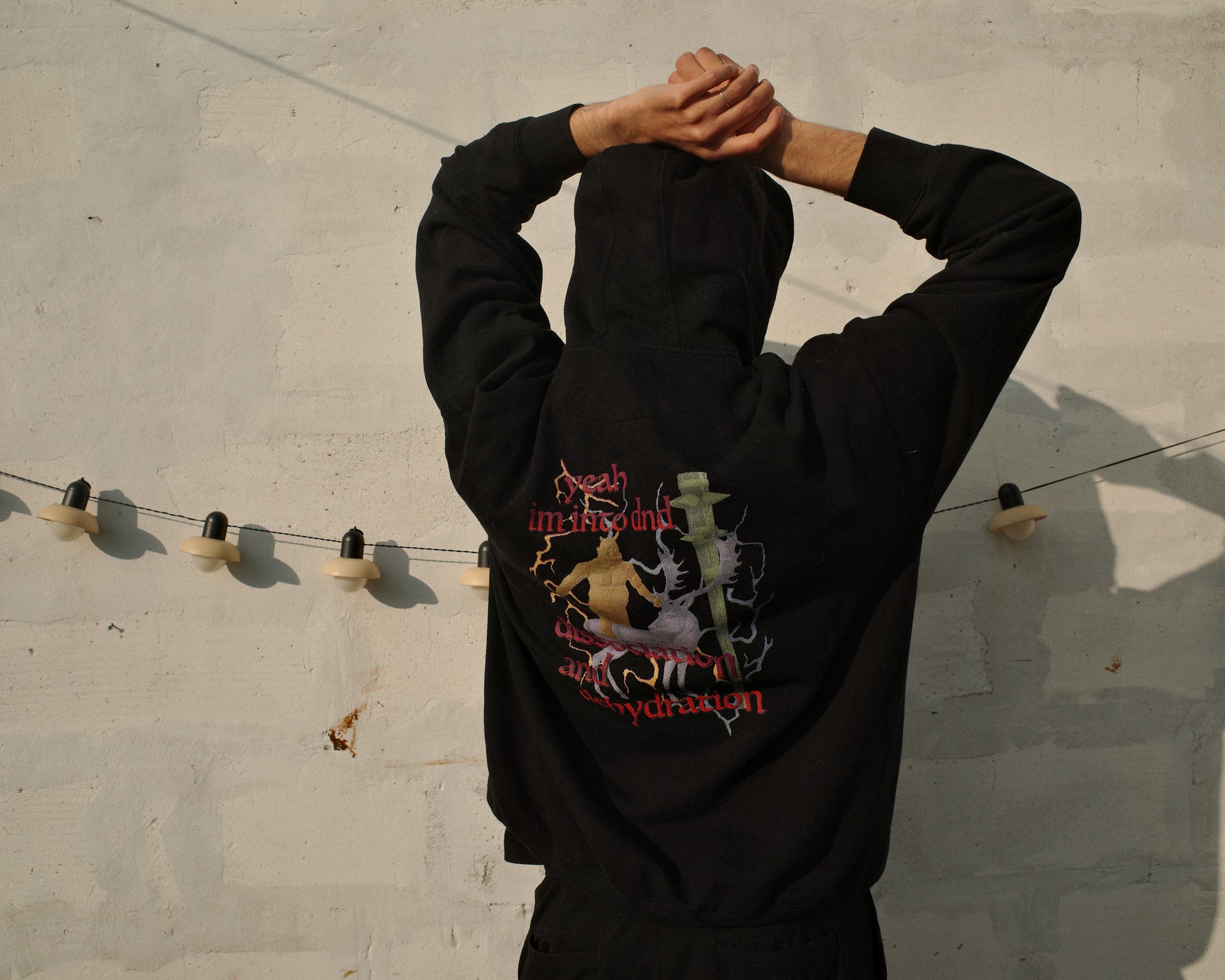 A hoodie with a design.