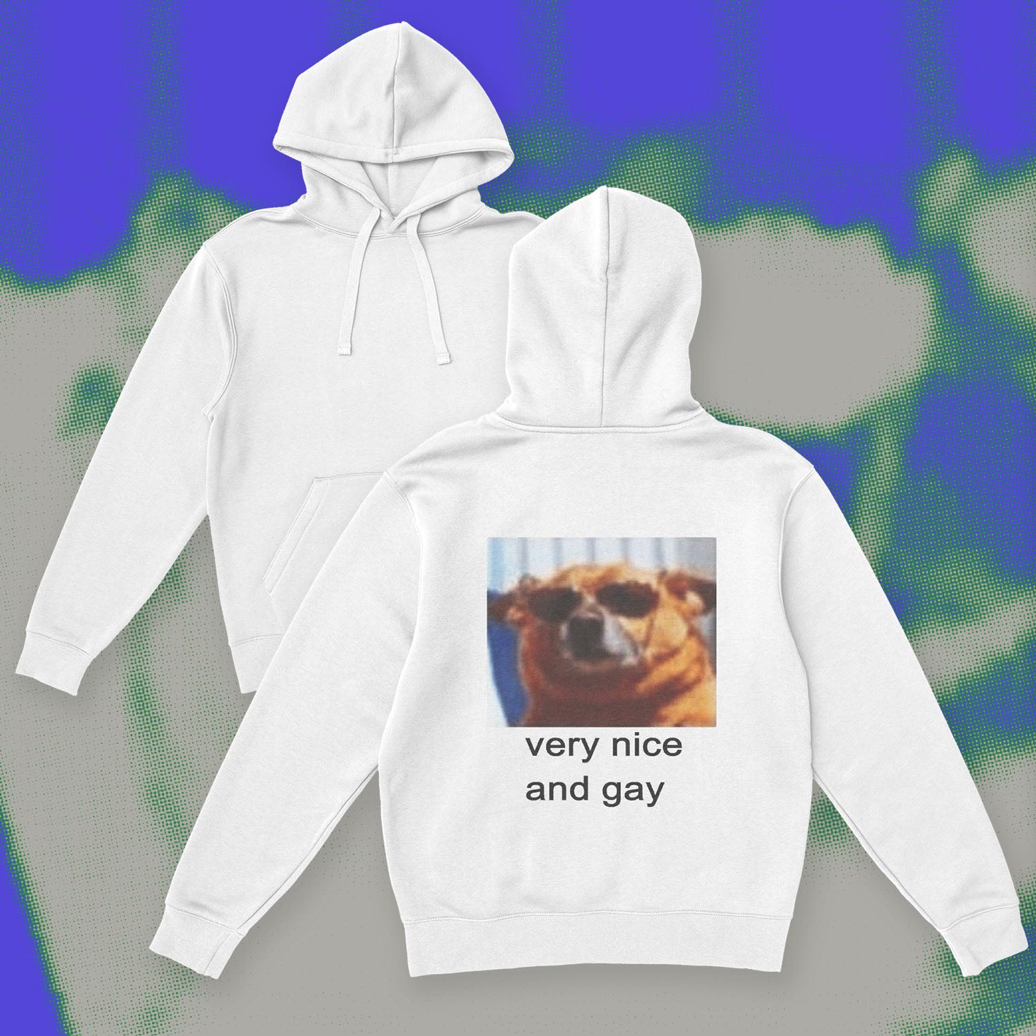 A hoodie with a design.