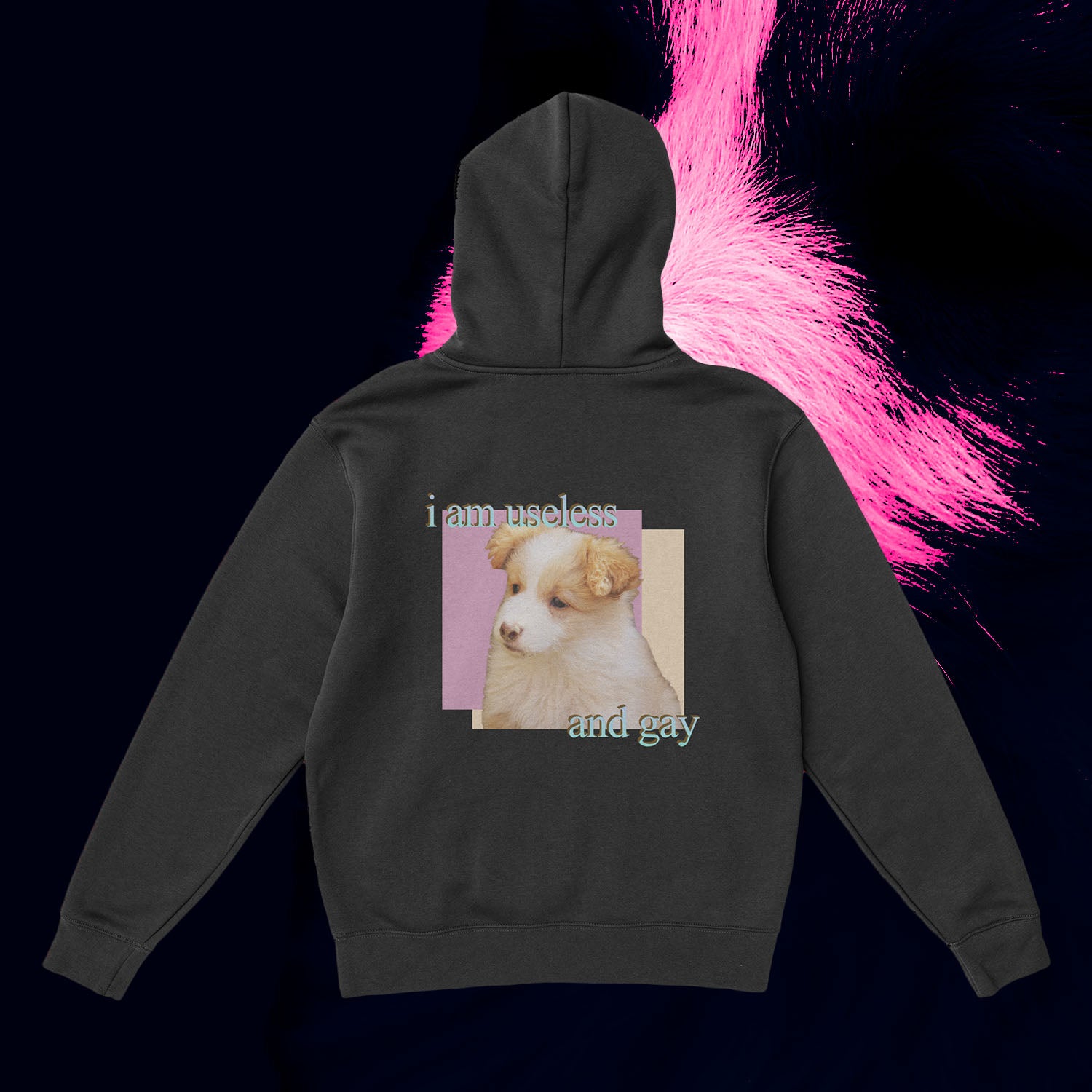 A hoodie with a design.