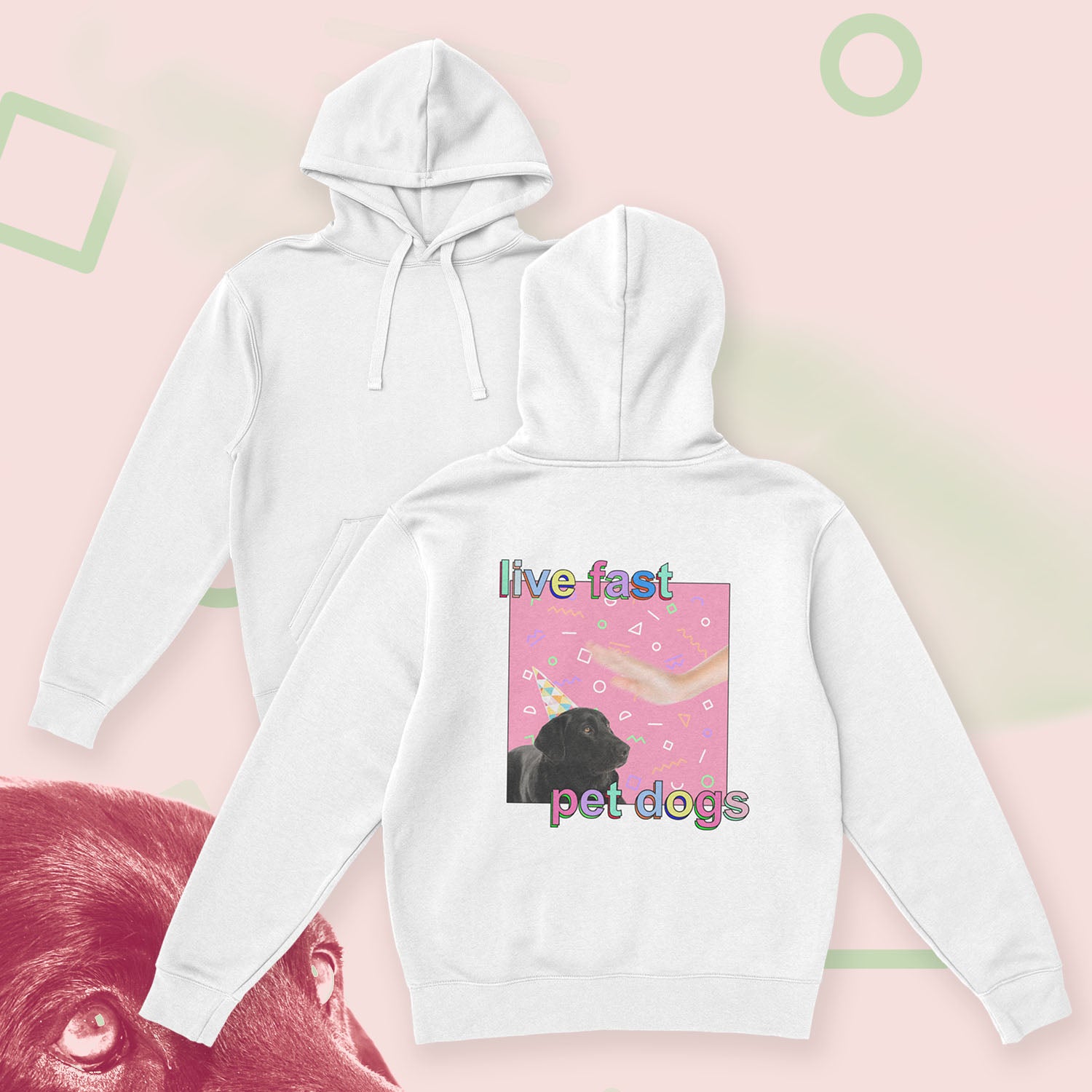 A hoodie with a design.