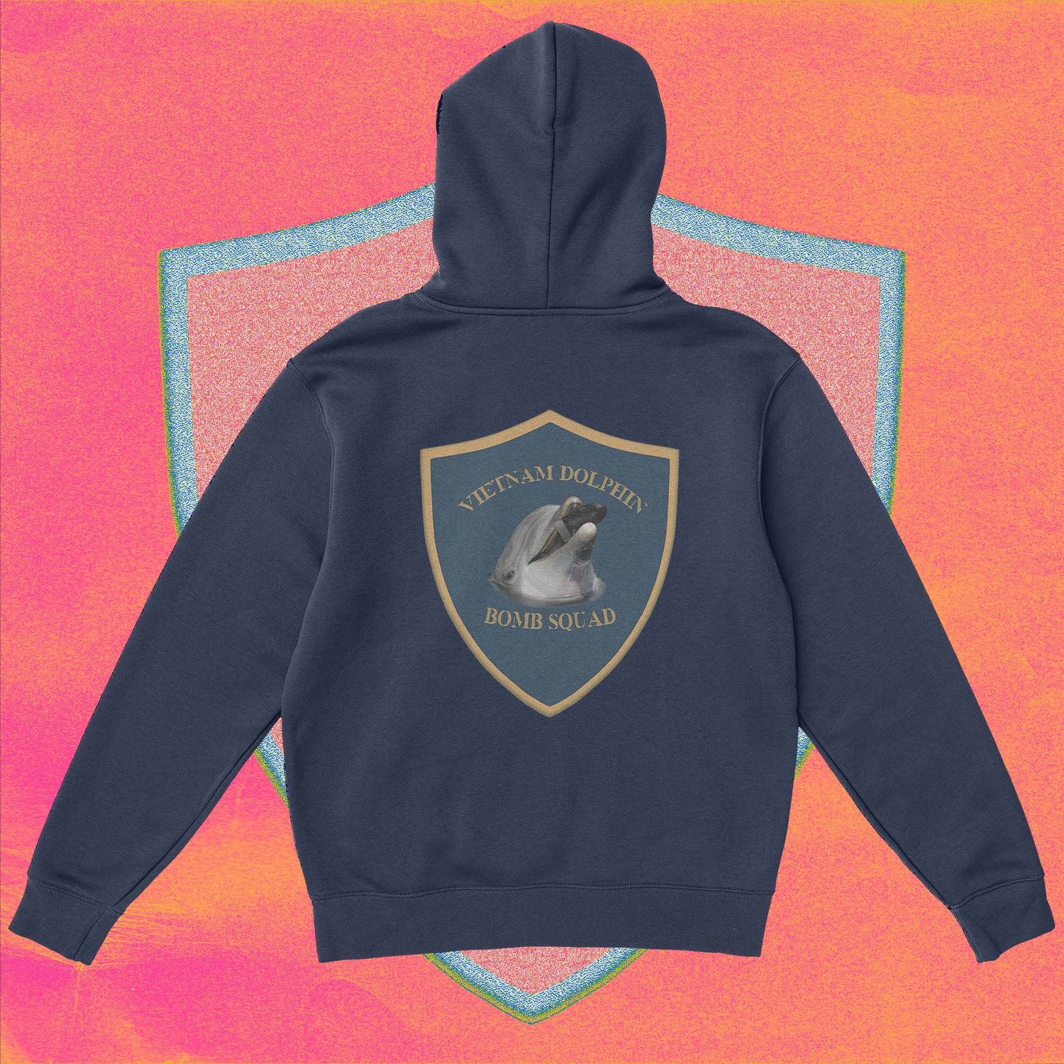 A hoodie with a design.