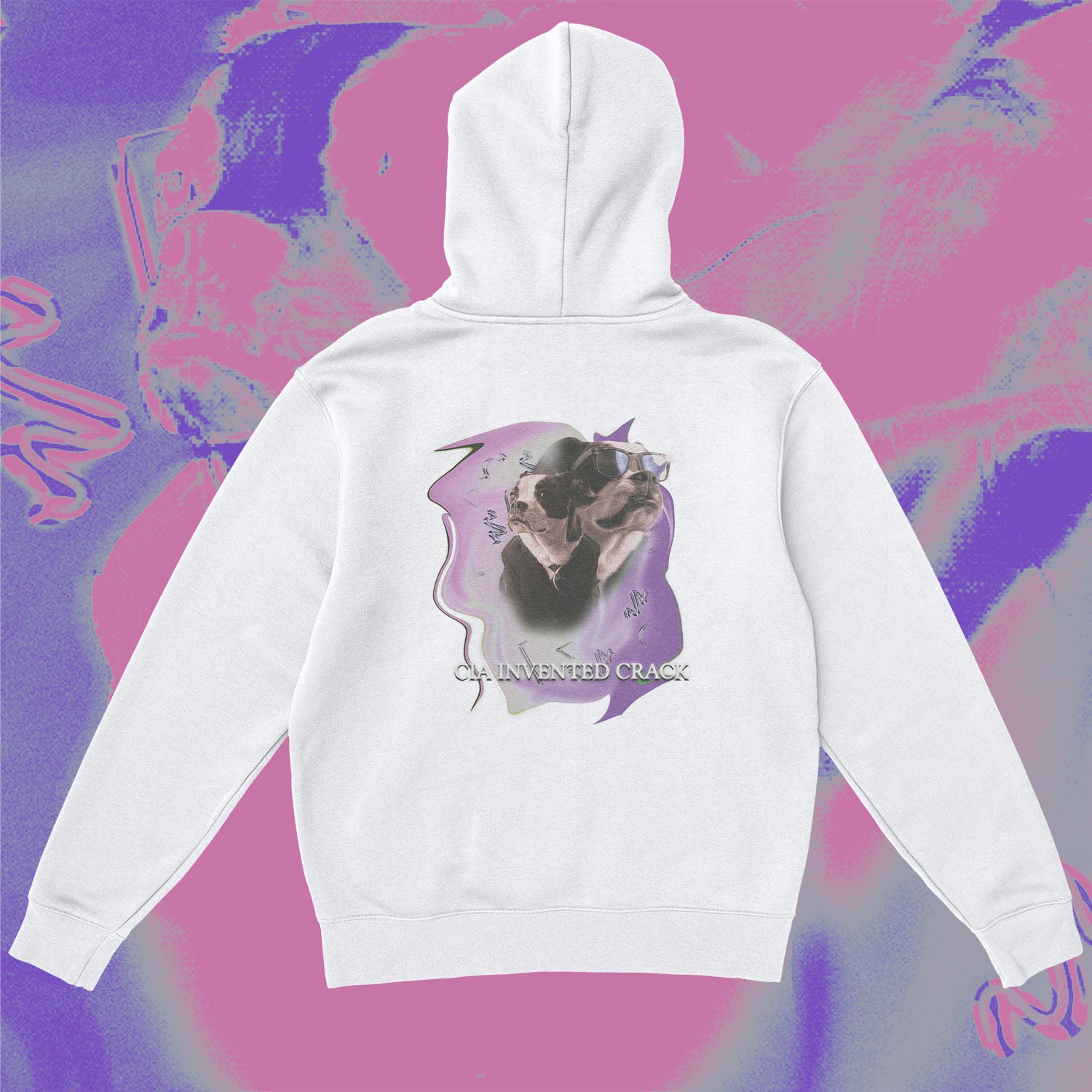 A hoodie with a design.
