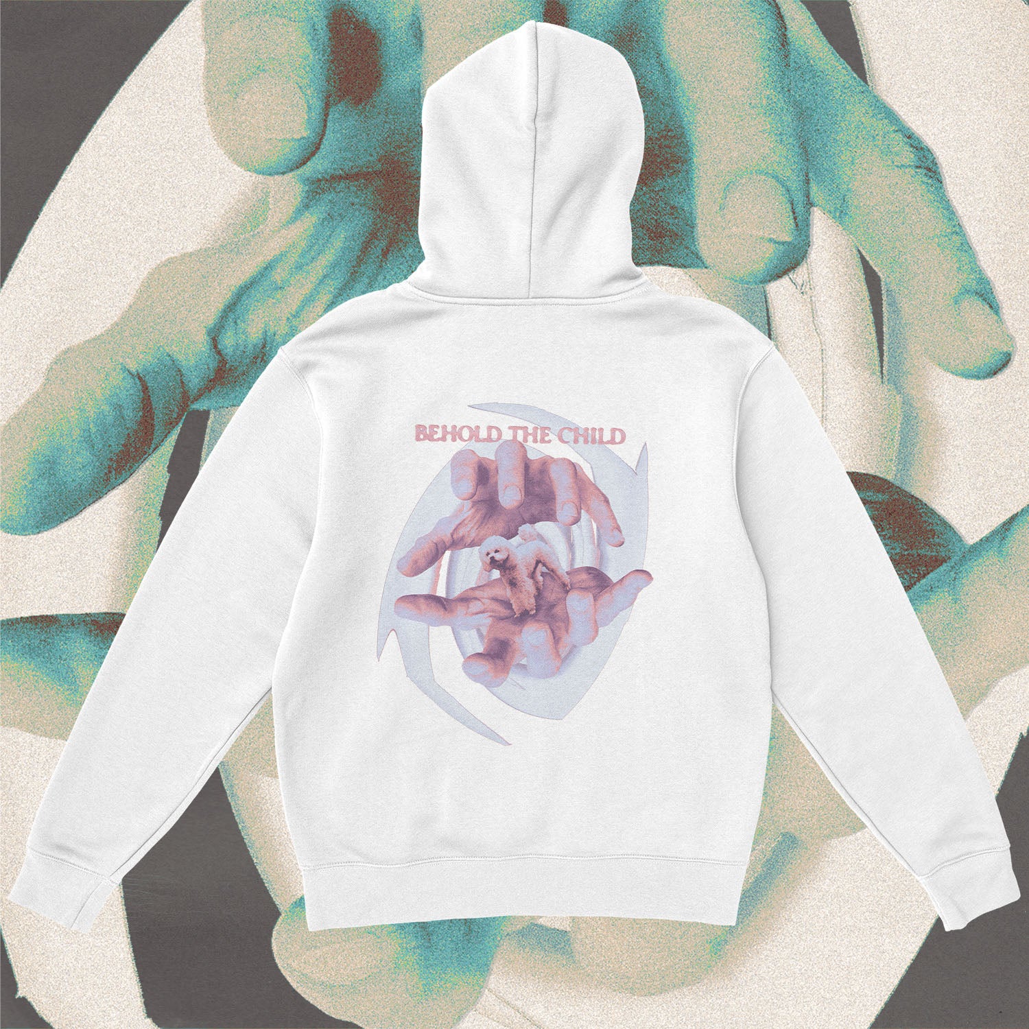 A hoodie with a design.