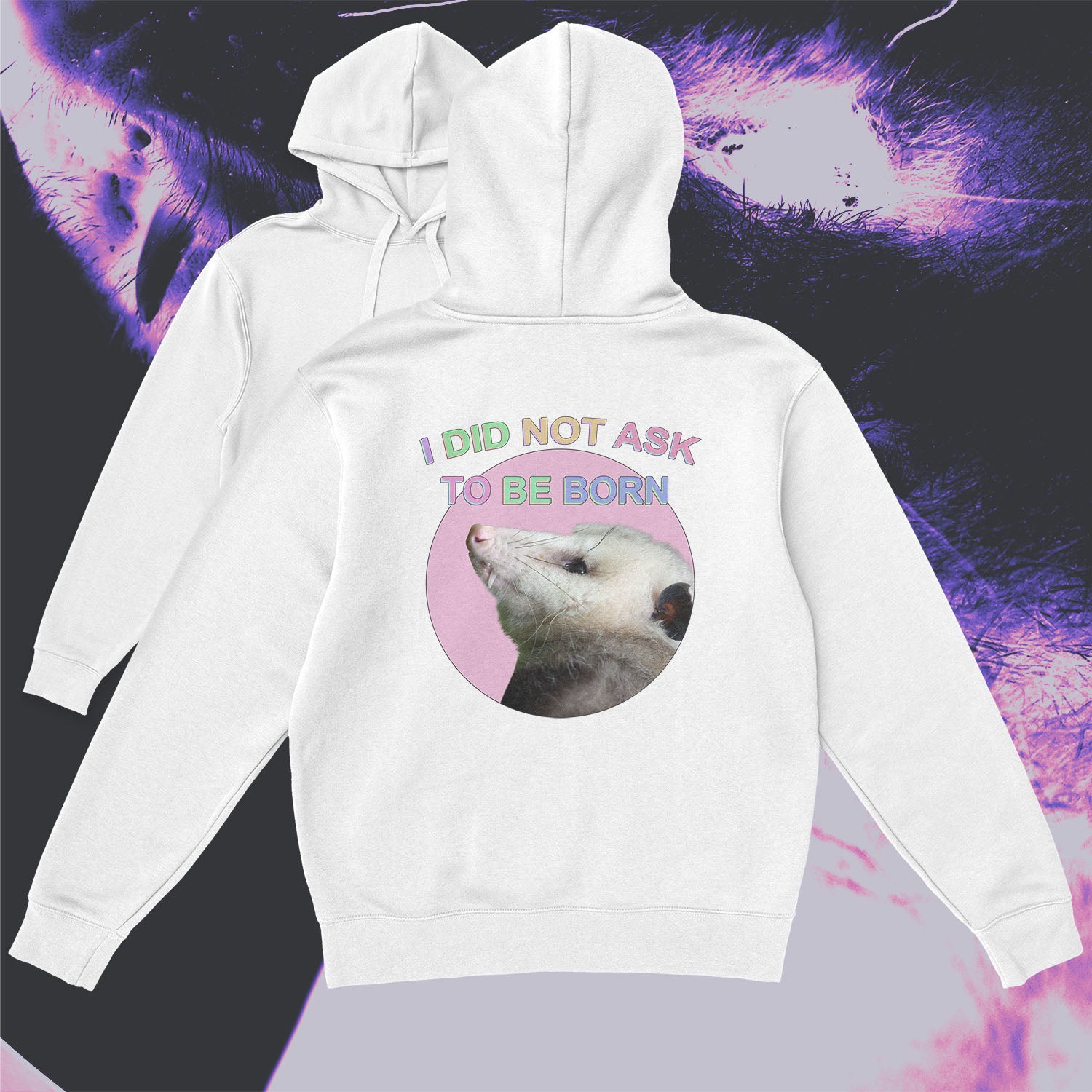 A hoodie with a design.