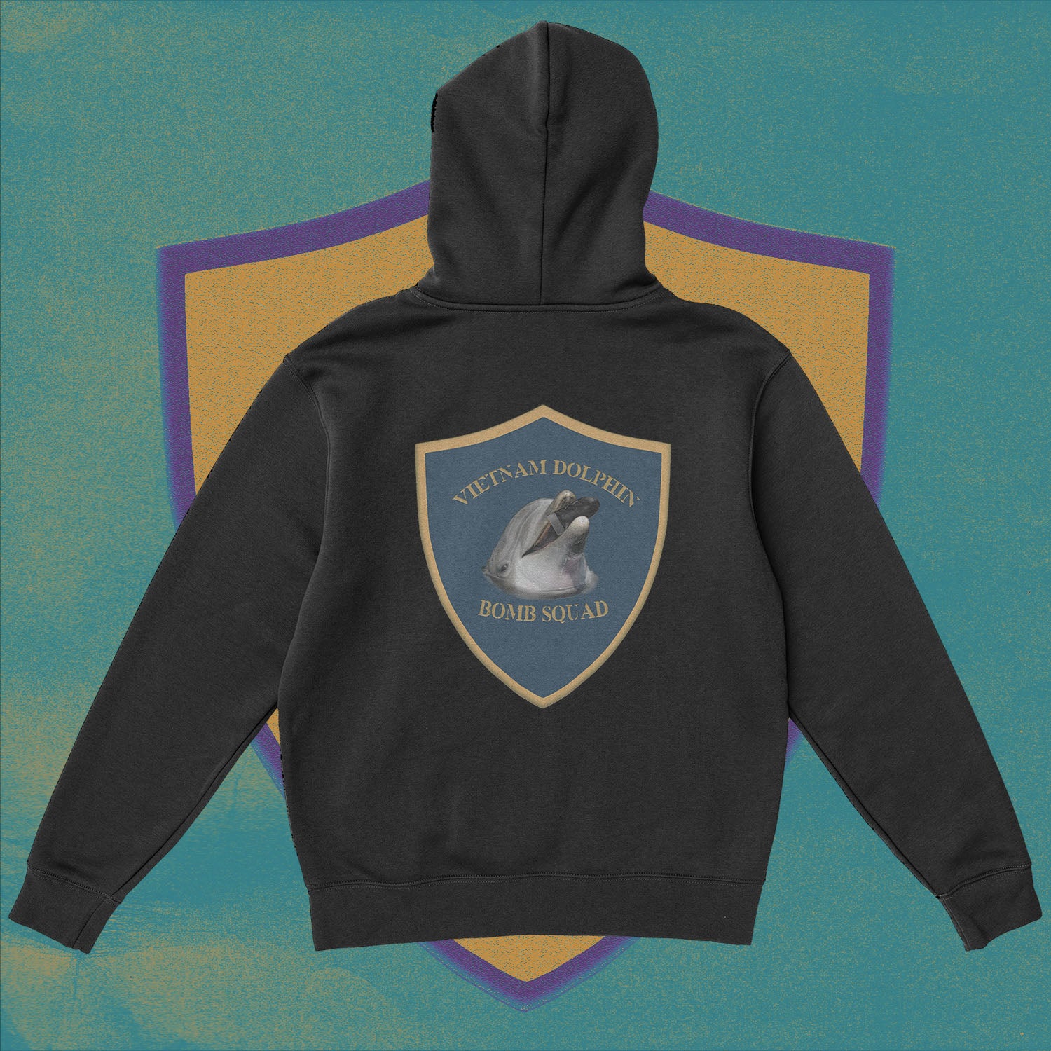 A hoodie with a design.