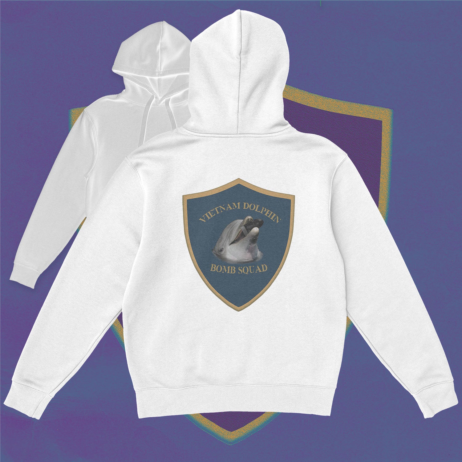 A hoodie with a design.