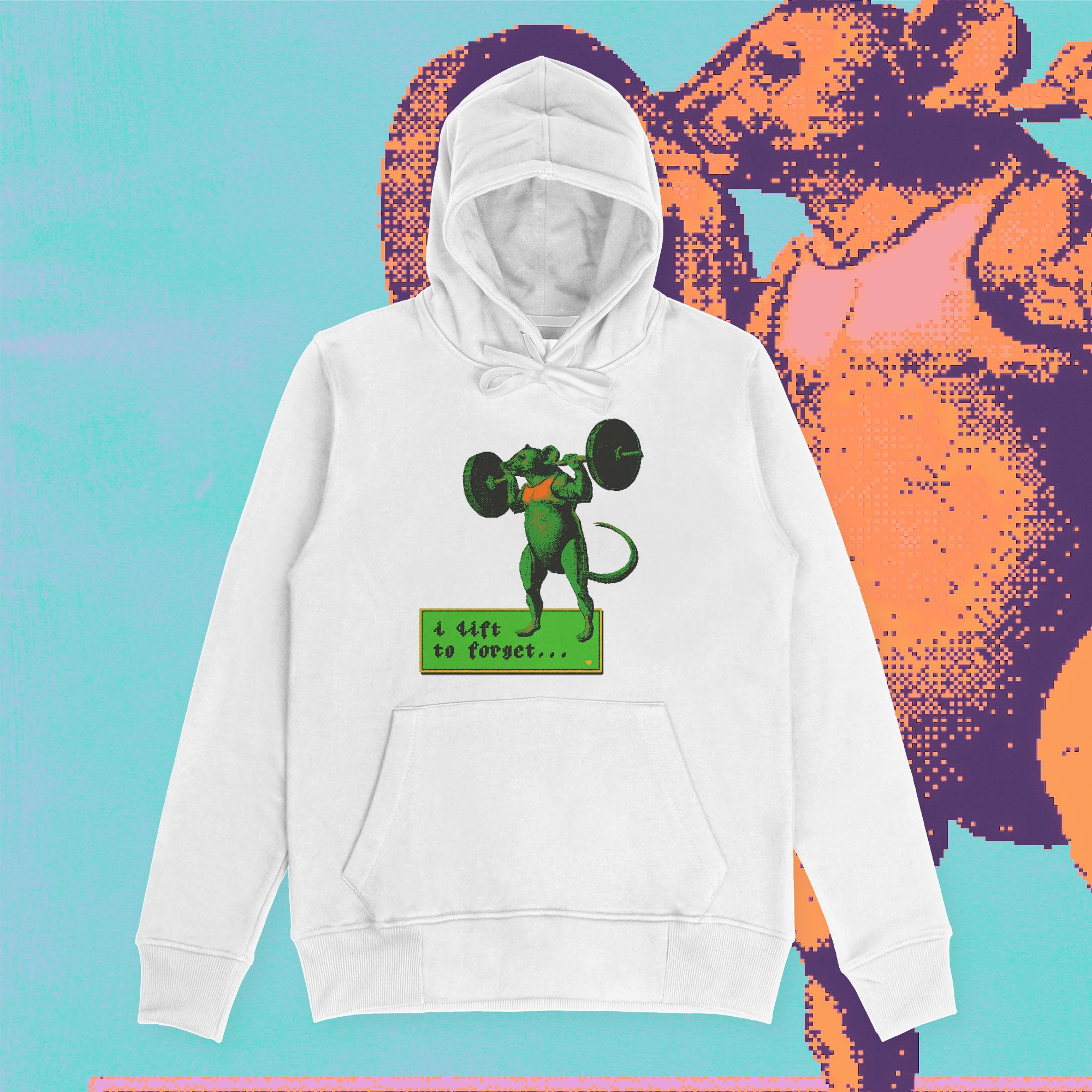 A hoodie with a design.
