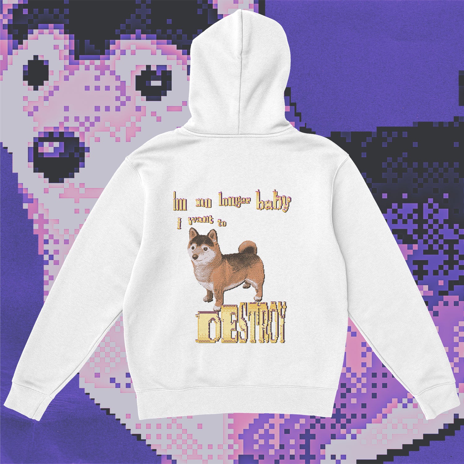 A hoodie with a design.