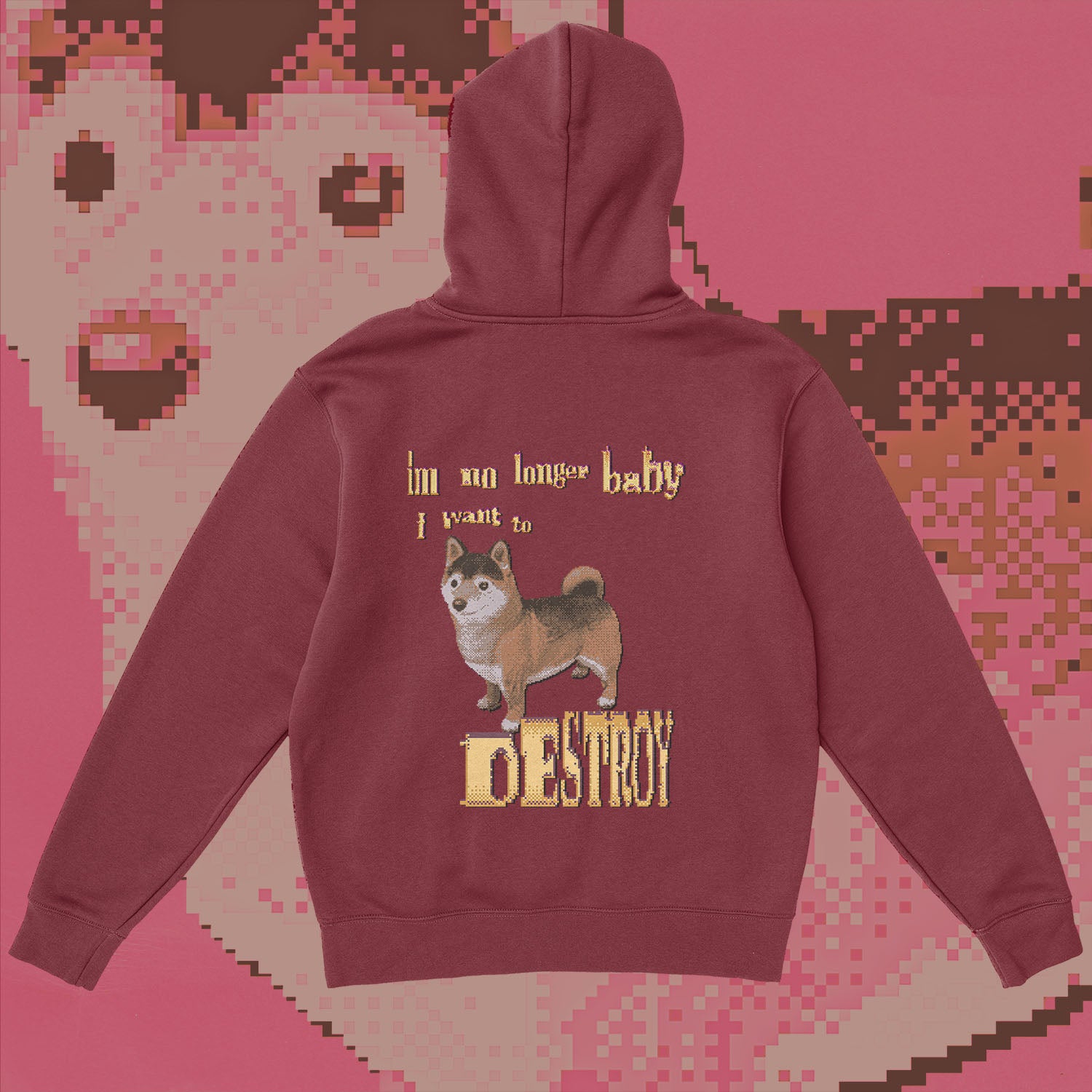 A hoodie with a design.