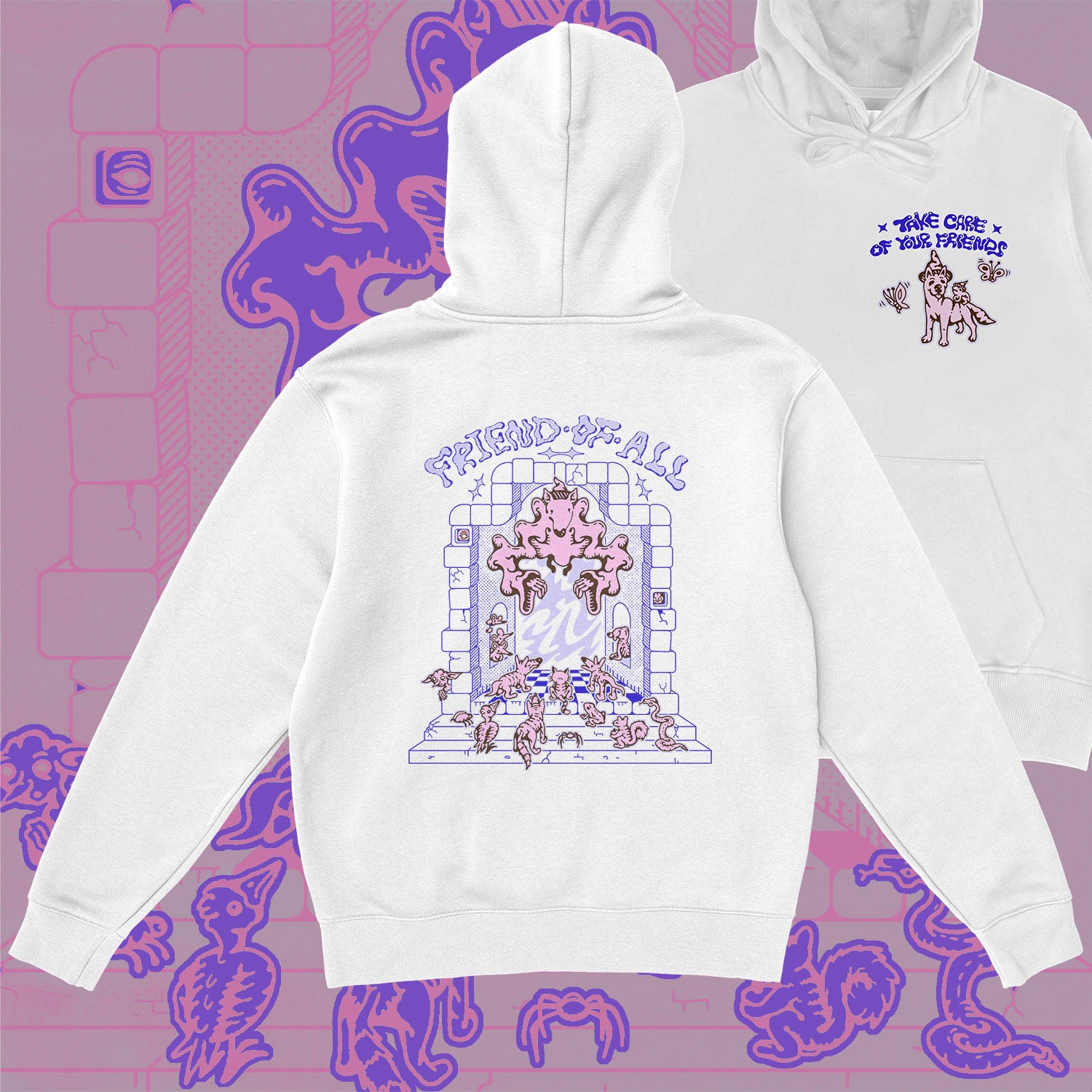 A hoodie with a design.
